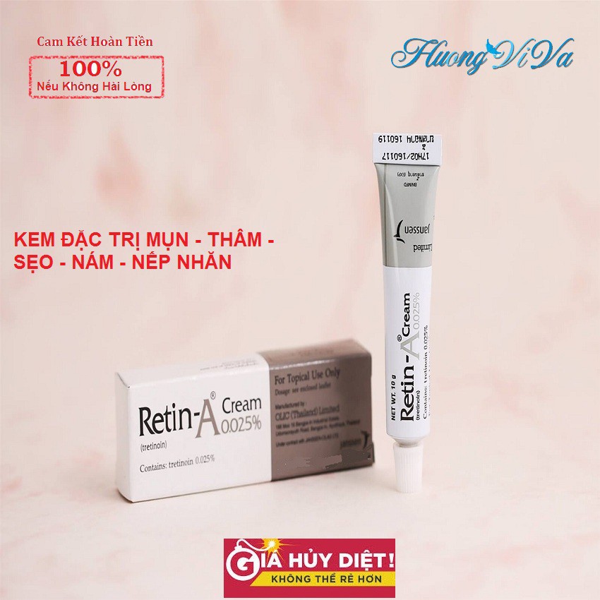 Kem Retin A Cream 0,025 10g (Tretinoin- Retinol) Kem Trị Mụn Ẩn - Chống Lão Hóa