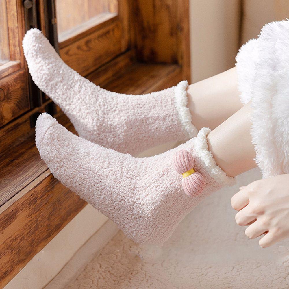 Mocho Vớ Cotton San Hô Lông Cừu San Hô Mềm Mại Thoáng Khí Ngọt Ngào Cho Nữ