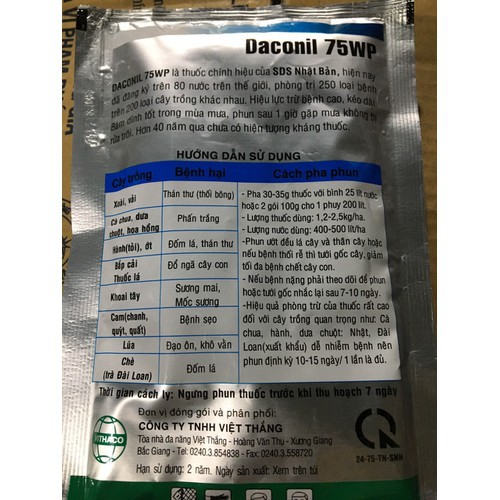 Sản phẩm trừ nấm cây trồng Daconil - DACONIL75WP 100G