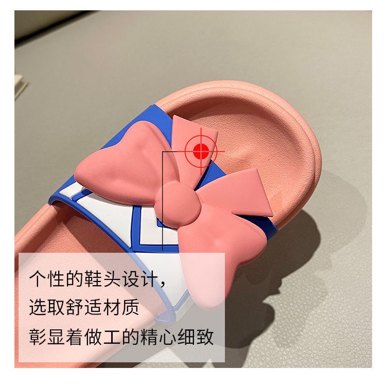 Dép Đi Trong Nhà Đế Dày Chống Trượt Đính Nơ Dễ Thương Thời Trang Cho Nữ