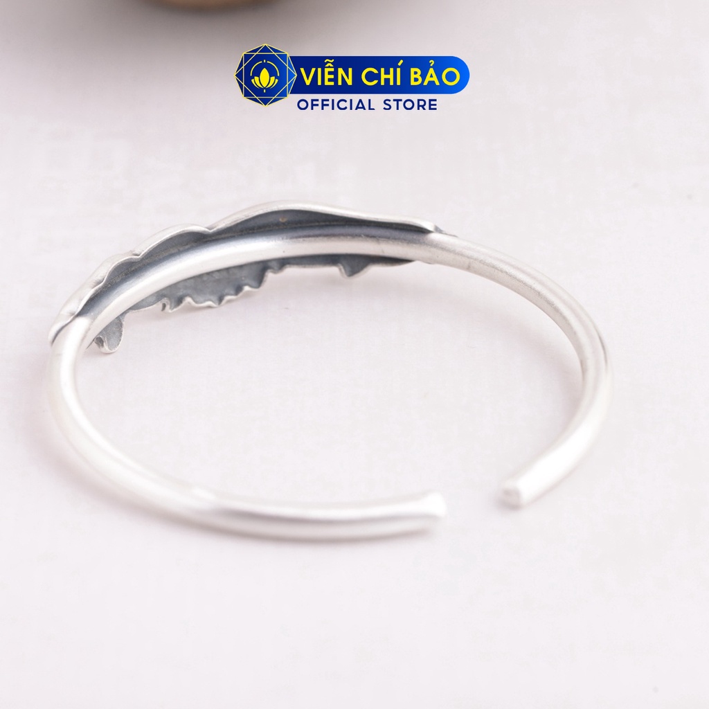 Kiềng tay bạc nữ Liên Hoa bản hở chất liệu bạc 925 thời trang phụ kiện trang sức nữ thương hiệu Viễn Chí Bảo L000417