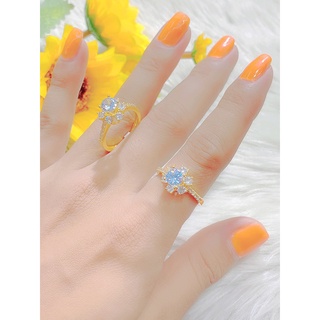 Nhẫn nữ đính đá mạ vàng thật 18K JK Silver U.nhan435