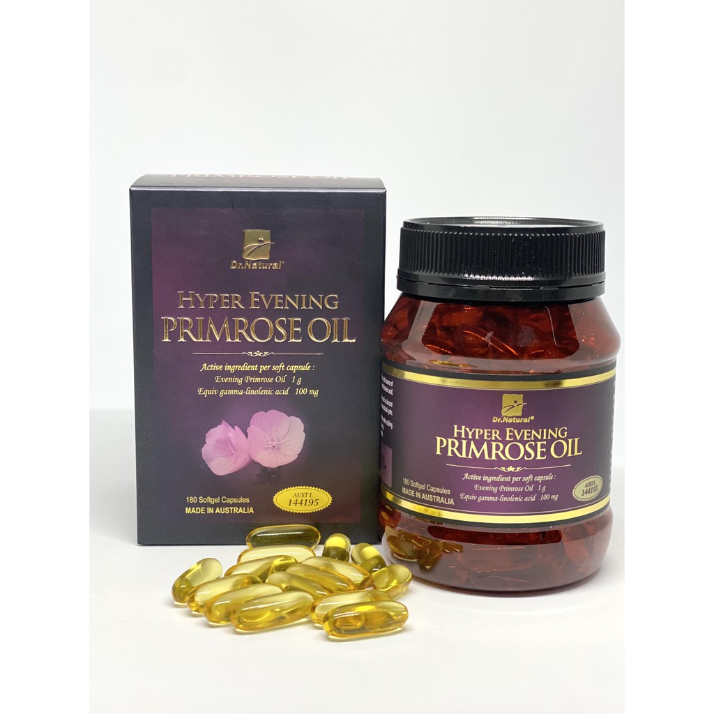 Tinh dầu hoa anh thảo giúp trắng da mờ nám bổ sung nội tiết Dr.Natural Hyper Evening Primrose Oil hộp 180 viên