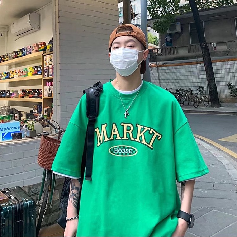 Áo Thun Nam Tay Ngắn Dáng Rộng Phong Cách Hip Hop Thời Trang Mùa Hè Size M-5XL