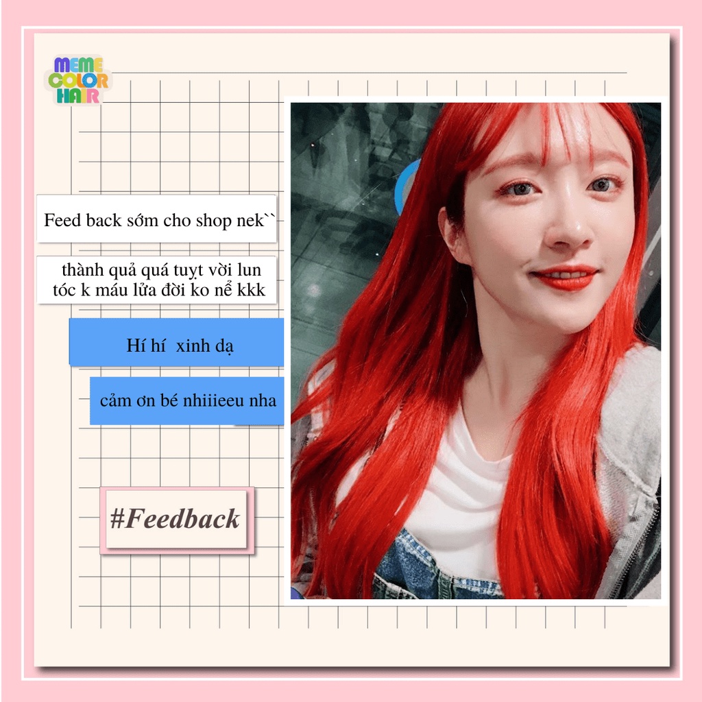 Thuốc nhuộm tóc màu đỏ lửa , tặng kèm oxy trợ dưỡng và bao tay