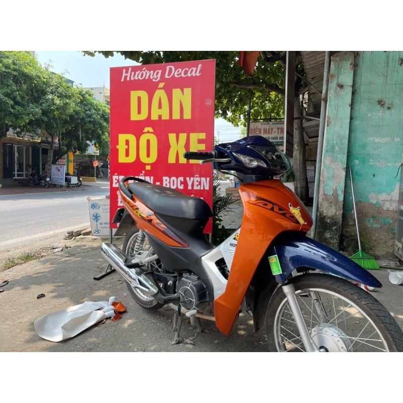 Decal màu cam bóng 3 lớp, chuyên dán đổi màu ô tô, xe máy