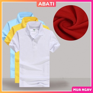 Áo phông nam có cổ màu đen trắng vải poly cá sấu cao cấp ❤️ABATI❤️ Áo polo nam basic dáng xuông giá rẻ thoáng mát