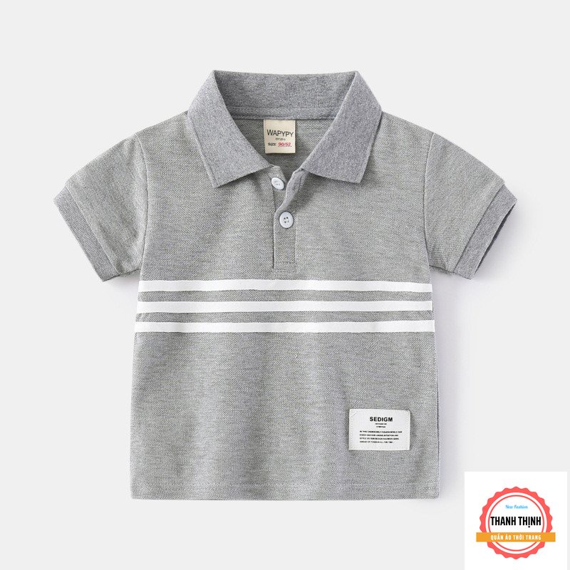 ÁO thun cổ bẻ dành cho bé trai THANH THỊNH 18-45kg mẫu  ÁO POLO. Chất liệu thoáng mát, thấm hút mồ hôi.