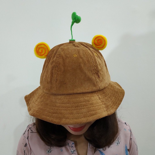 LẺ, SỈ Mũ Nón Maruko 3D Rộng Vành Nhiều Kiểu Mầm Cây Bucket Hat Ulzzang Kaki Nhung Siêu Cute