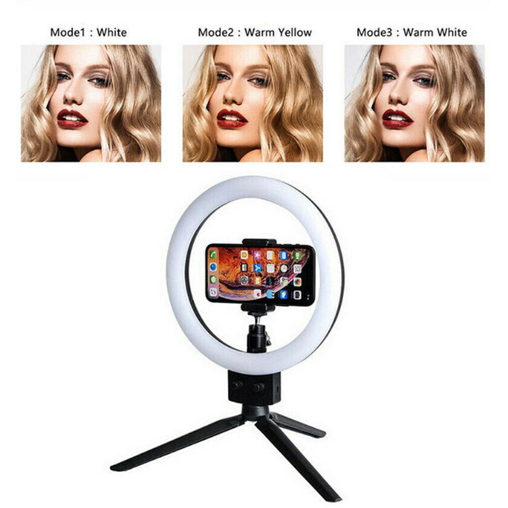 🎤HV Đèn LED dạng tròn có chân đèn LED Camera selfie Vòng cho chân máy iPhone và Giá đỡ điện thoại để chụp ảnh video