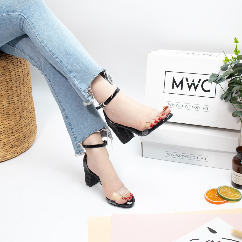 GIÀY CAO GÓT NỮ MWC - CAO GÓT QUAI TRONG GÓT VUÔNG 7CM - CAO GÓT HỞ MŨI - CAO GÓT THANH LỊCH NUCG- 3752
