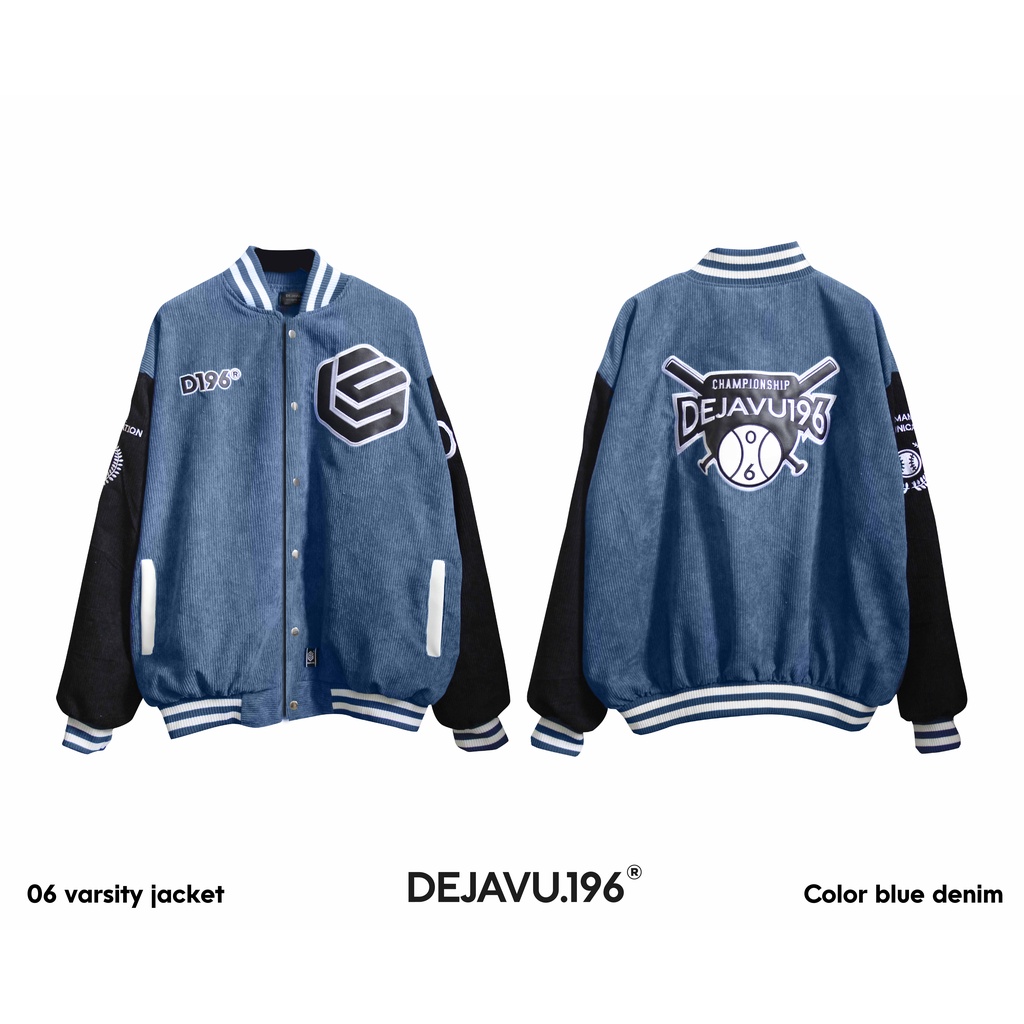 Áo varsity jacket DEJAVU.196 06 -  Nhung gân