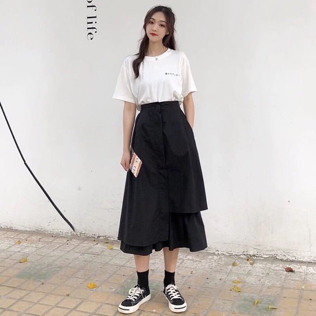 [Mã WAADD giảm 20k đơn 99k] Chân váy tầng vạt lệch Ulzzang siêu xinh | BigBuy360 - bigbuy360.vn