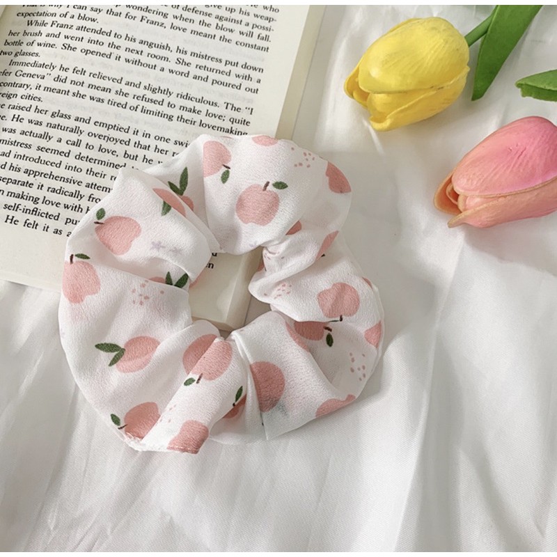 Cột tóc scrunchies hoa quả mẫu mới 2021