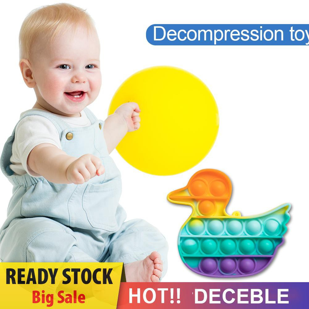 Pop It Fidget Đồ chơi Duck Shape Funny Anti Stress Puzzle Squeeze Đồ chơi Push Bubble Sensory Đồ chơis