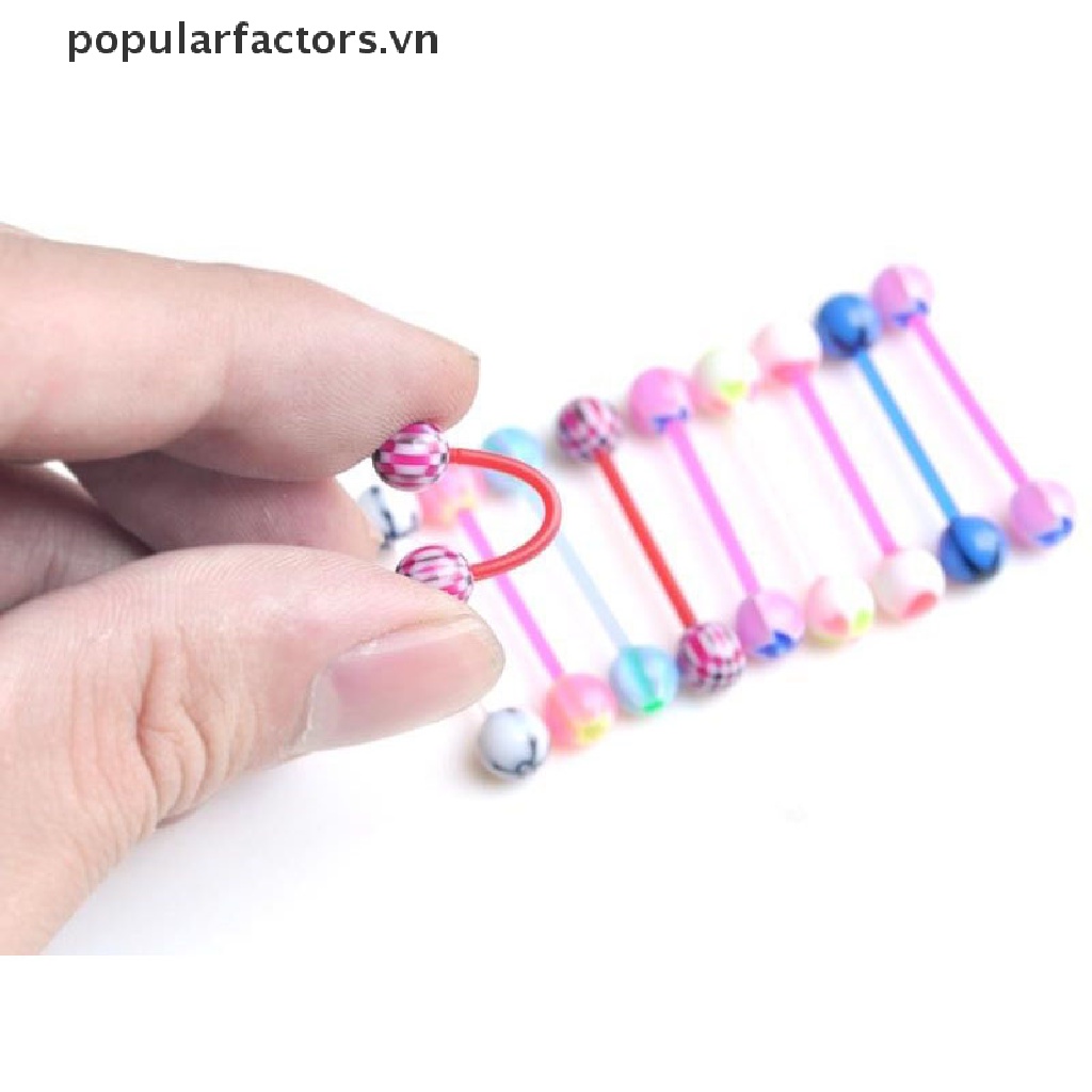 Set 10 Khuyên Rốn / Lưỡi / Rốn / Cơ Thể Hình Quả Bóng Hỗn Hợp [VN]