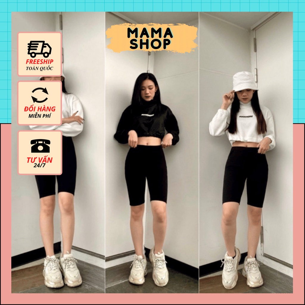 Quần legging lửng nữ trên gối bigsize co giãn bó ôm body dáng quần legging ngố thái nâng mông cạp cao vải cotton dày gym