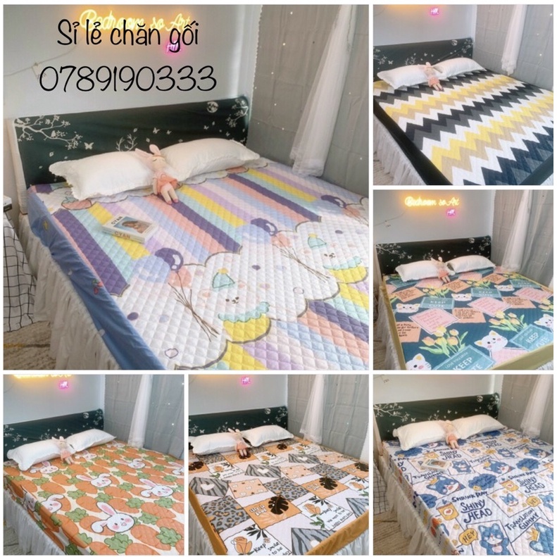 Ga chống thấm cotton trần bông Muso mềm mịn mát bo đệm đến 25cm không kèm gối