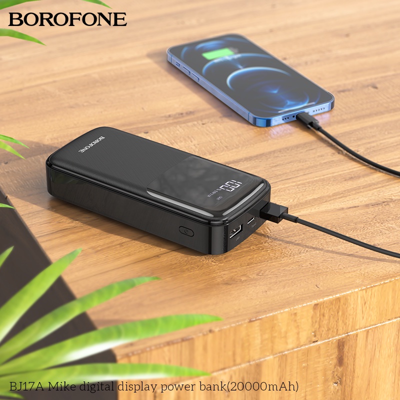 Pin Sạc Dự Phòng 10000mAh/20.000mAh  BOROPHONE BJ17 / BJ17A Có Đèn Báo LED, - BẢO HÀNH CHÍNH HANG