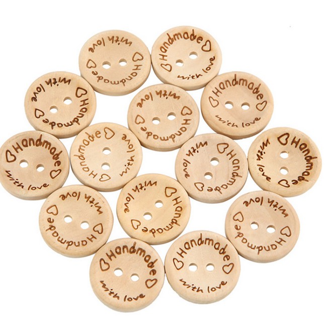 Set 20 nút gỗ hình chữ cái nhiều màu sắc