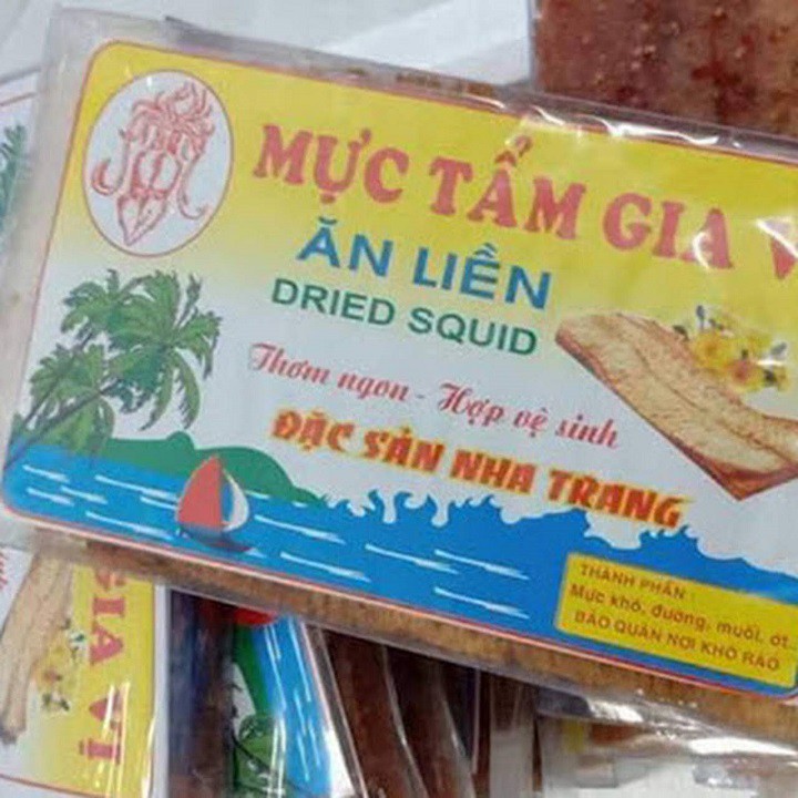 500g MỰC TẨM GIA VỊ NGUYÊN CON ĂN LIỀN NHA TRANG - đồ ăn vặt Sài Gòn, thơm ngon đậm vị - ViXi Food