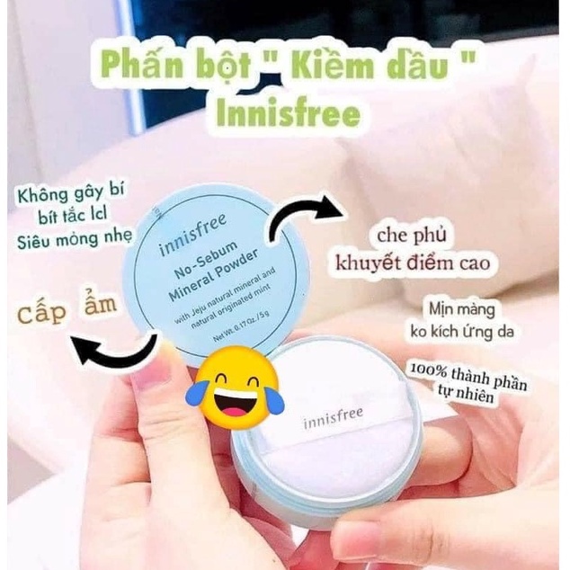 Phấn bột kiềm dầu Innisfree No Sebum Mineral Powder