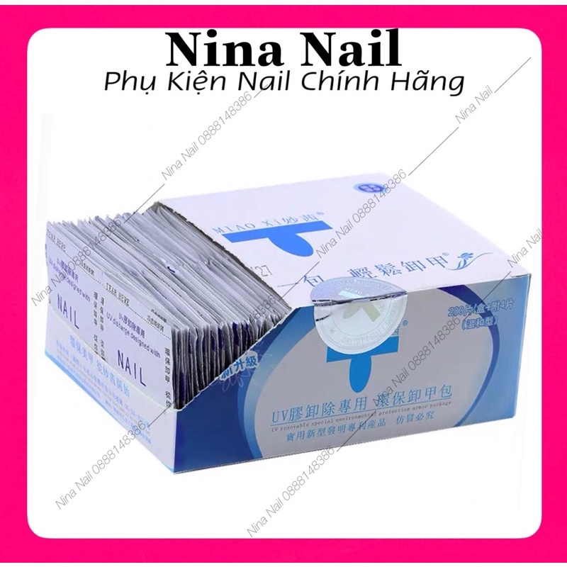 Hộp Giấy Ủ Phá Gel Hộp 204 Miếng Giấy Phá Gel Rất Nhanh, An Toàn, Không Cần Acetone