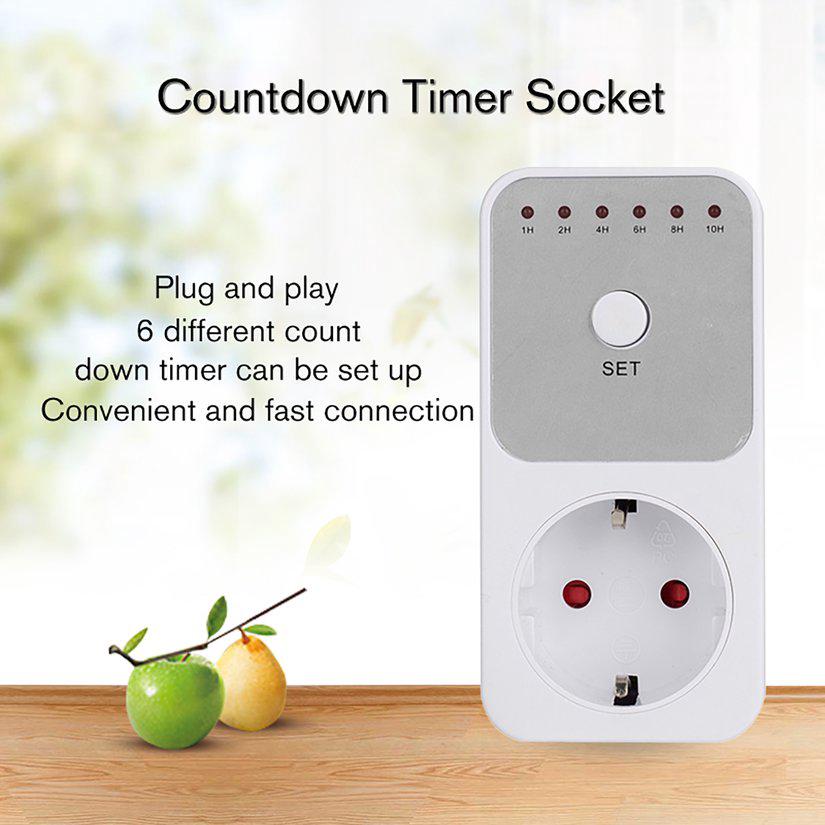 nice☆Mini LED Countdown Timer Switch Socket Outlet Plug-in Time Control EU Plug