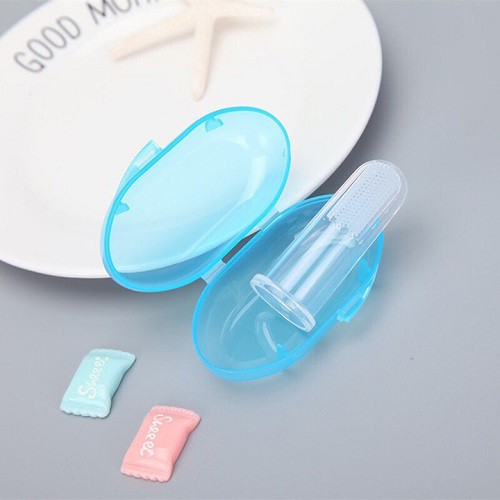Tưa lưỡi cho bé sơ sinh silicon xỏ ngón vệ sinh răng miệng cho bé tiện dụng