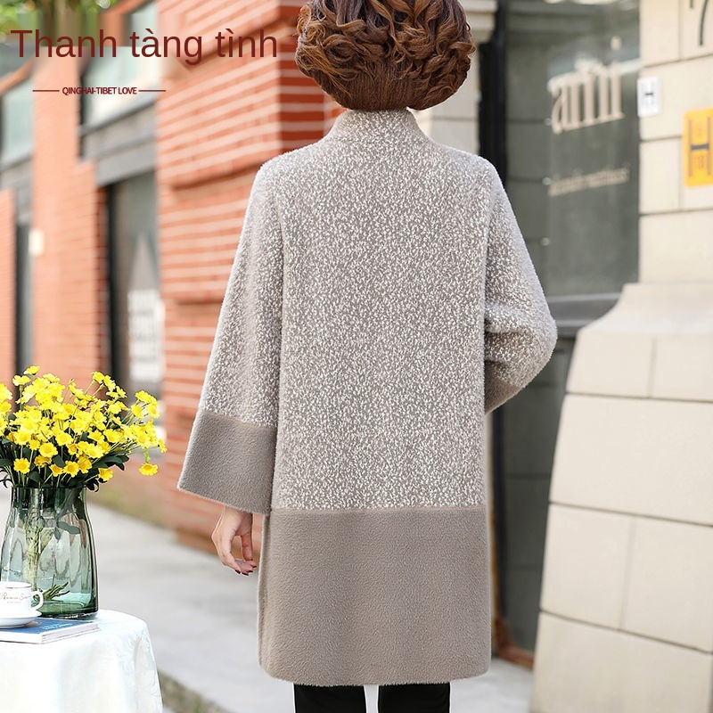 Quần áo của mẹ, áo khoác nhung dày giả lông chồn | BigBuy360 - bigbuy360.vn