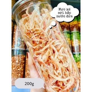 Mực sợi hấp nước dừa - hủ pet 200g - ăn vặt cần thơ cô chin