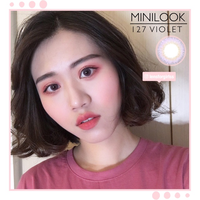 <Sẵn cận lệch 5.00-6.00 độ > Kính áp tròng MINILOOK 127 VIOLET của Lens-me (hsd 6 tháng)