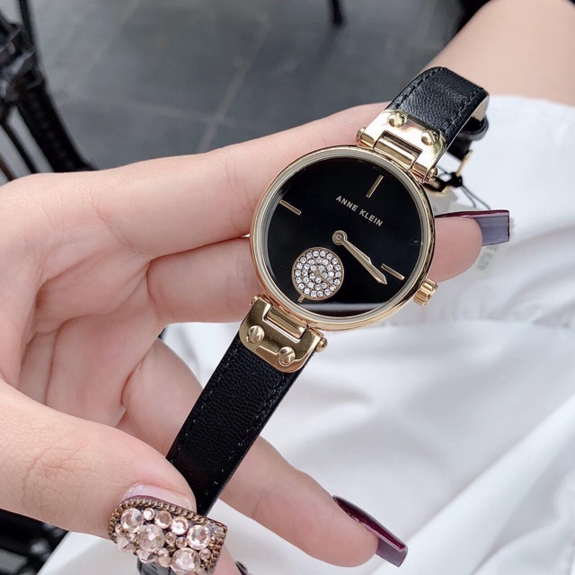 Đồng hồ nữ thương hiệu ANNE KLEIN dây da model AK/3380BKGB