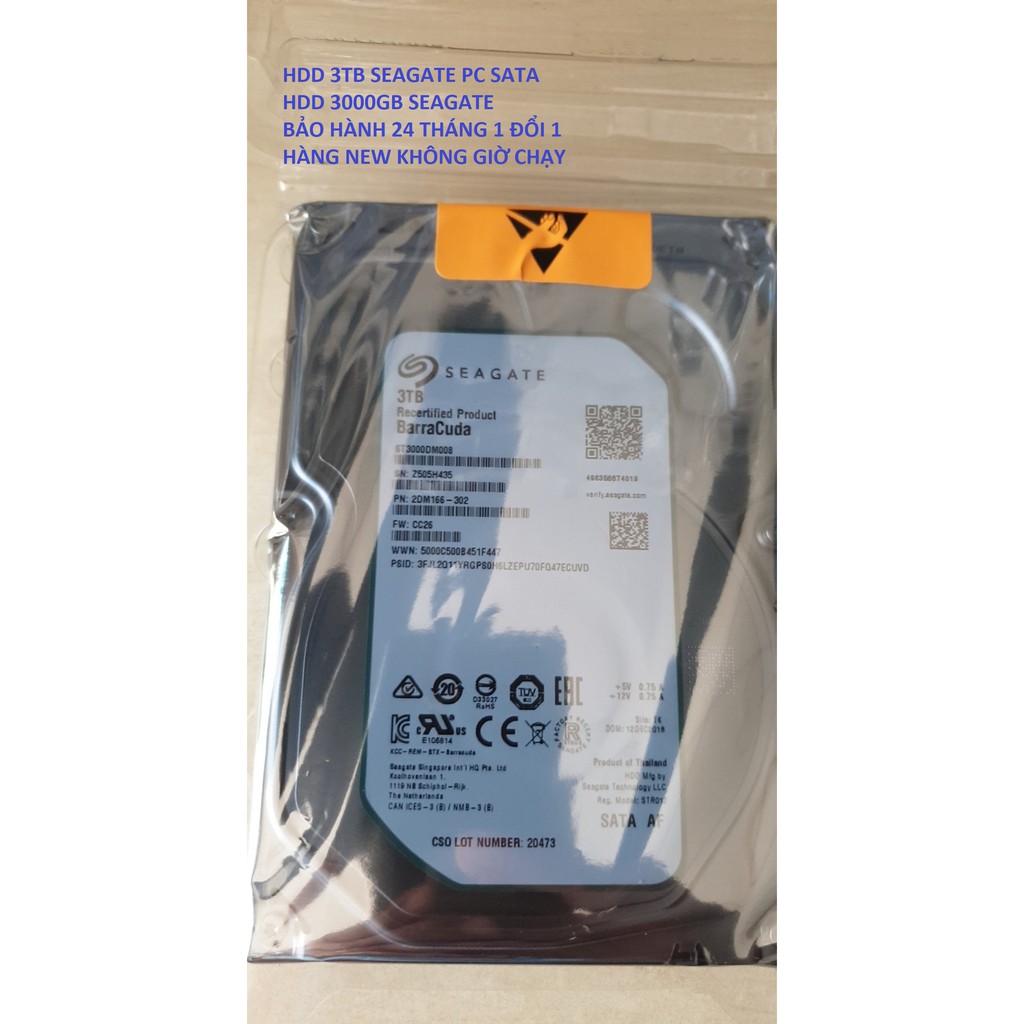 HDD 6TB 4TB 3TB 2TB 1TB SEAGATE BARRACUDA - BẢO HÀNH 24 THÁNG 1 ĐỔI 1 - HÀNG NEW KHÔNG GIỜ CHẠY | BigBuy360 - bigbuy360.vn