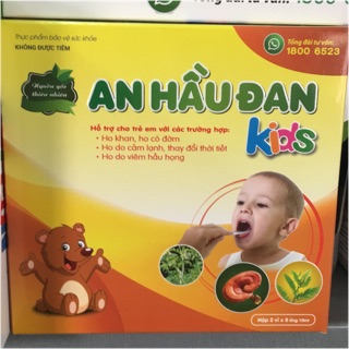 An Hầu Đan Kids (hỗ trợ trẻ em trong các trường hợp: ho khan, ho có đờm, ho do viêm hầu họng...)