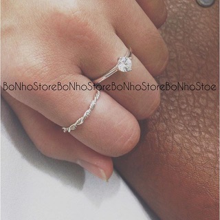 Nhẫn xoắn kép bạc 925