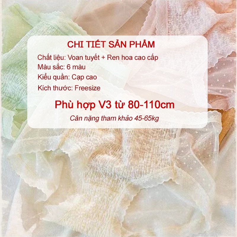 Quần lót nữ cạp cao phối ren hoa mền mại, thoáng mát - Đồ lót cao cấp PT Store- Q173