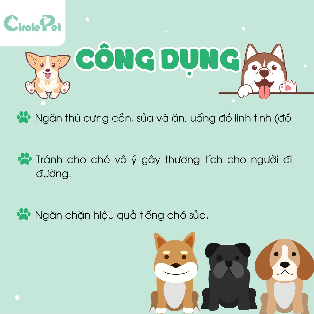 Rọ Mõm Cho Thú Cưng Pian Pian Nhiều Kích Cỡ Chất Liệu Nhựa Dẻo Cao Cấp Bền Lâu - Circle Pet