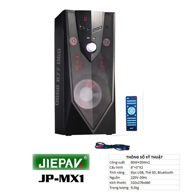 Loa cây karaoke có kích USB bluetooth JIEPAK MX1 (Đen)