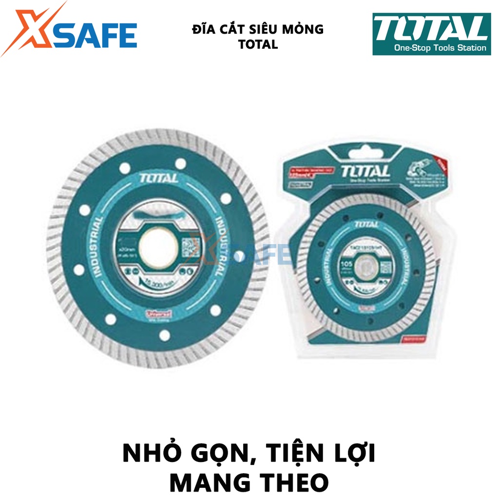 Đĩa cắt siêu mỏng TOTAL dùng cắt ngói, gốm, đá, gạch, đá cẩm thạch, không cắt được gạch men(kính nano) - [XSAFE]