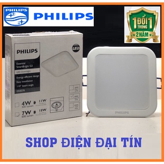 Đèn led âm trần philips, downlight vuông, dòng dn027b g2- 7w, 10w, 14w - hàng chính hãng