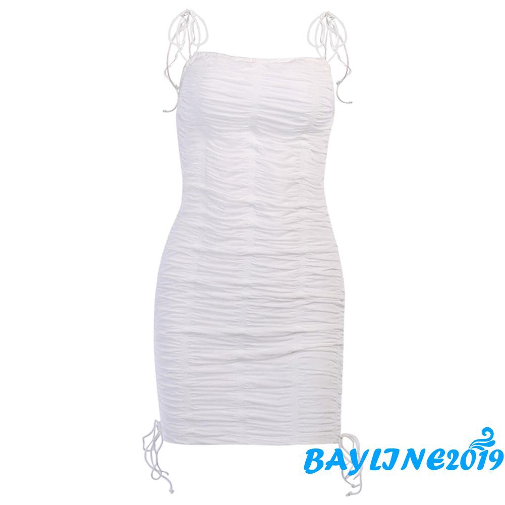 Đầm ôm dáng hai dây màu trơn phong cách gợi cảm cho phái nữ