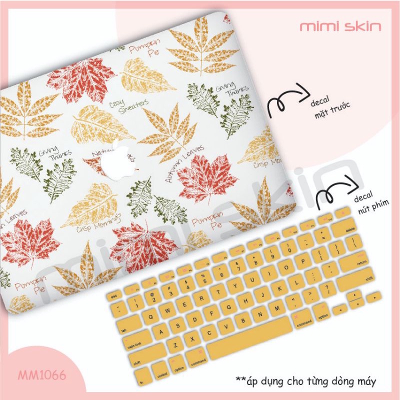 Sticker dán laptop Patern hoa cỏ cắt sẵn, chỉ việc tháo dán cho các loại laptop hiệu MIMISKIN