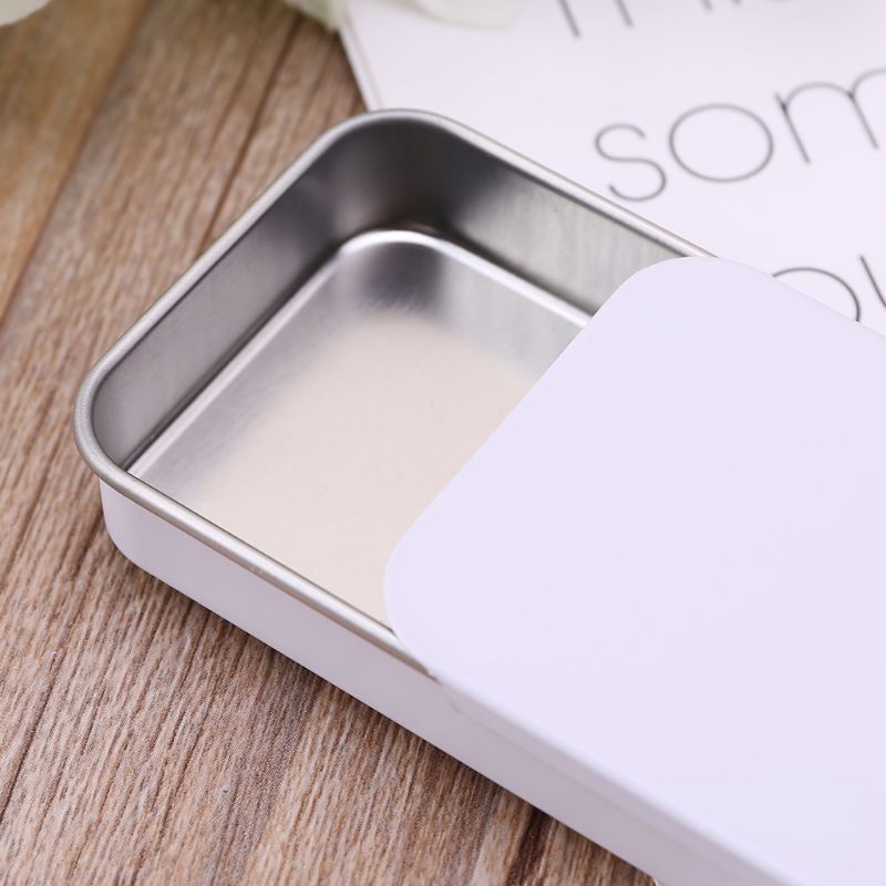 youyo* Metal Tin Rectangle Mini Jewelry Storage Box Candy Coin Key Organizer Organizer Items Containers