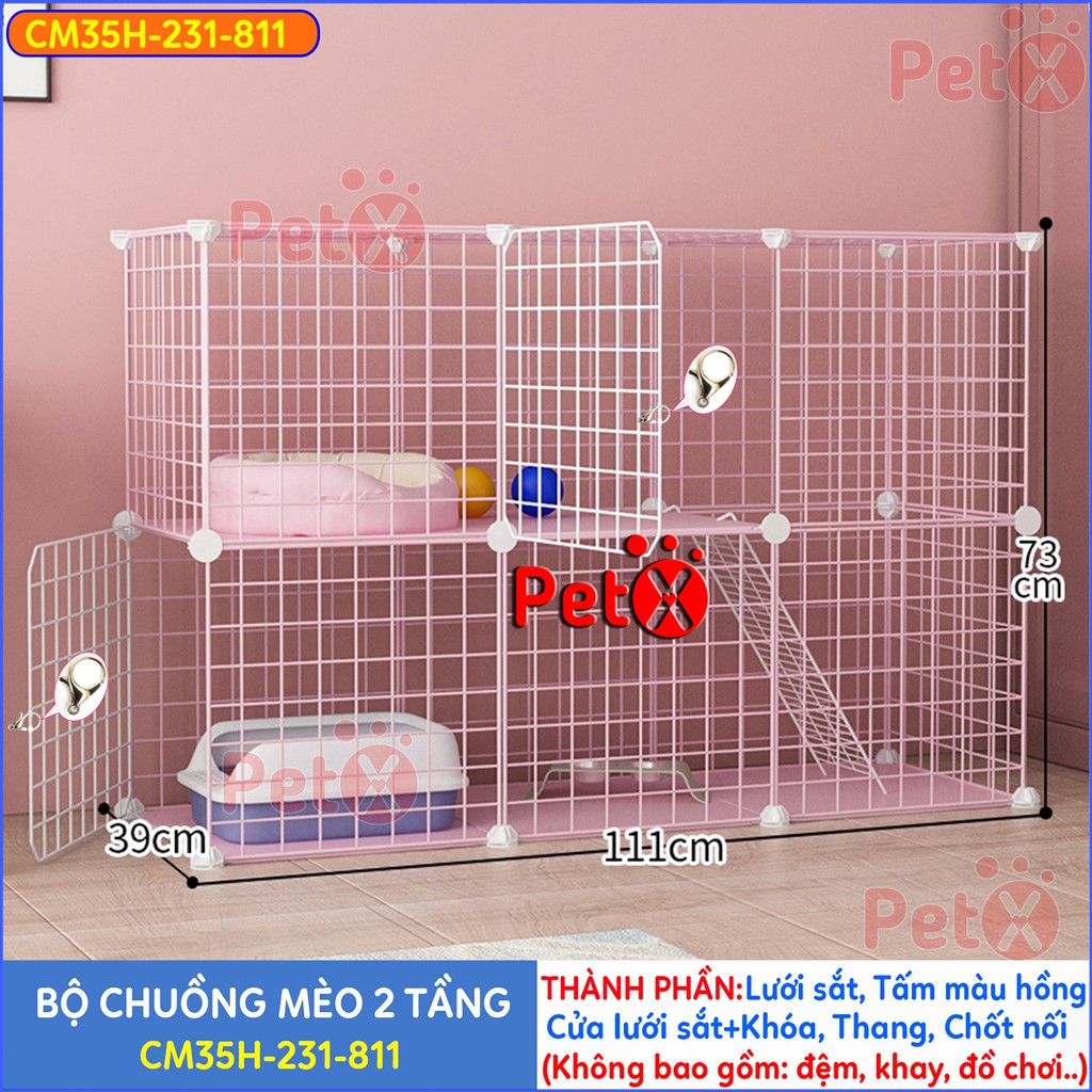 Chuồng mèo 3 tầng, 2 tầng lưới sắt sơn tĩnh điện giá rẻ đẹp lắp ghép đa năng đơn giản nuôi thú cưng, thỏ, bọ ú