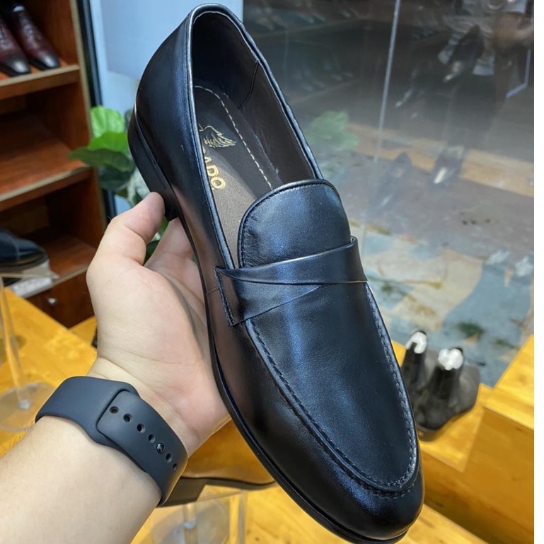 Giày lười da nam cao cấp ERMAND da bò thật bảo hành 1 năm kiểu dáng Penny Loafer - Mã T40