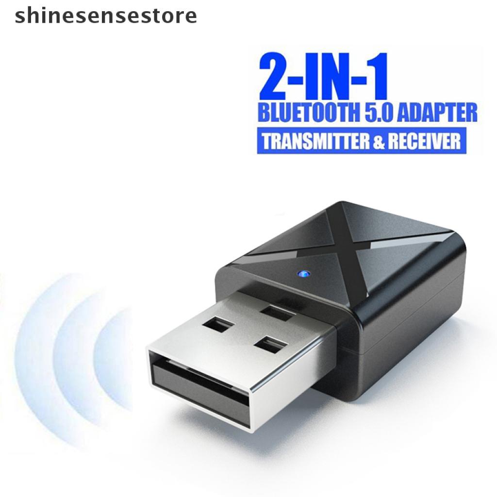 (Hàng bán chạy) Bộ thu phát âm thanh không dây 2 trong 1 USB Bluetooth FM 5.0 cho xe hơi