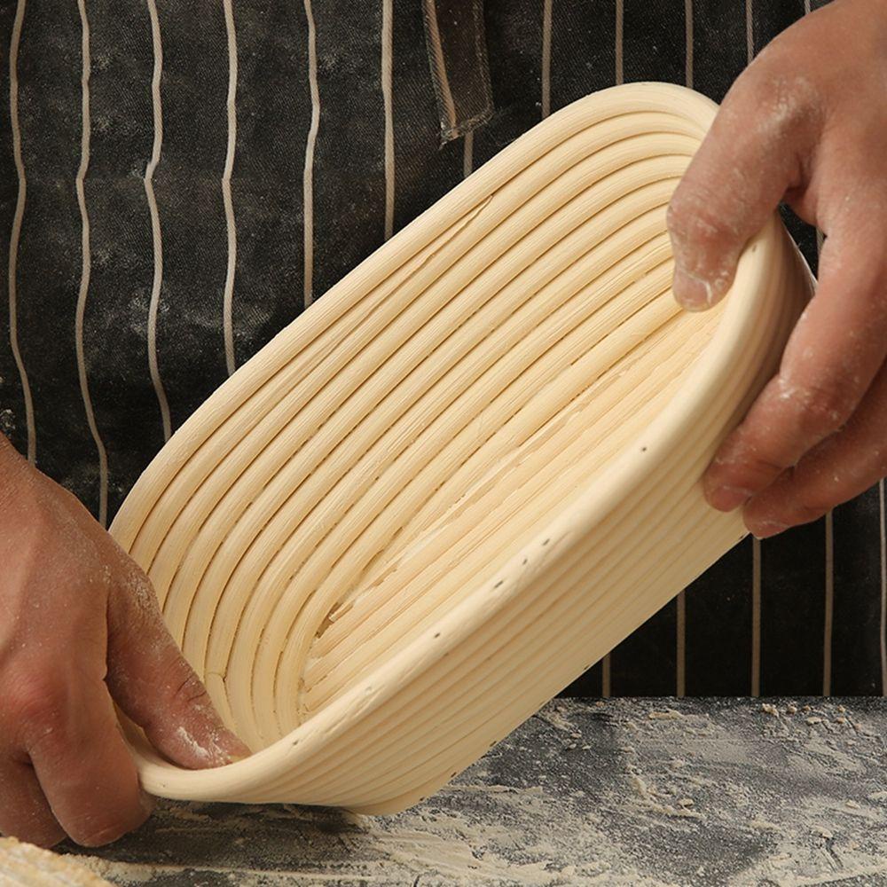 AARON1 Giỏ Mây Hình Oval Đựng Bánh Mì Lên Men Thủ Công