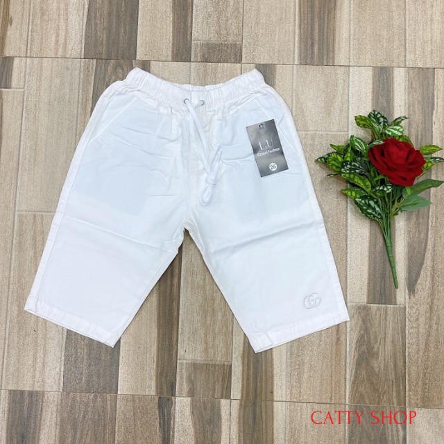 Quần Kaki trắng lửng màu thời trang cho bé trai và bé gái từ 30 -40 kg