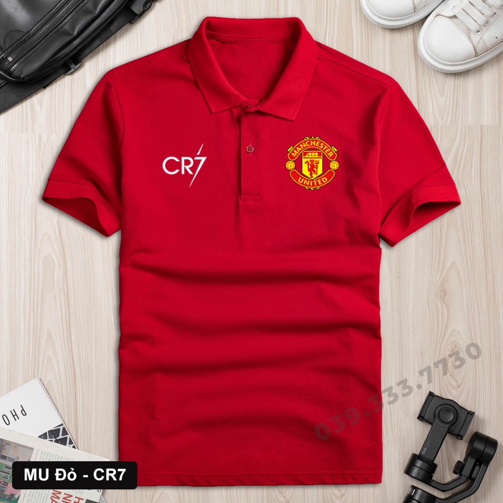 Áo thun polo bóng đá cao cấp MU CR7 HOT vải đẹp không bông xù